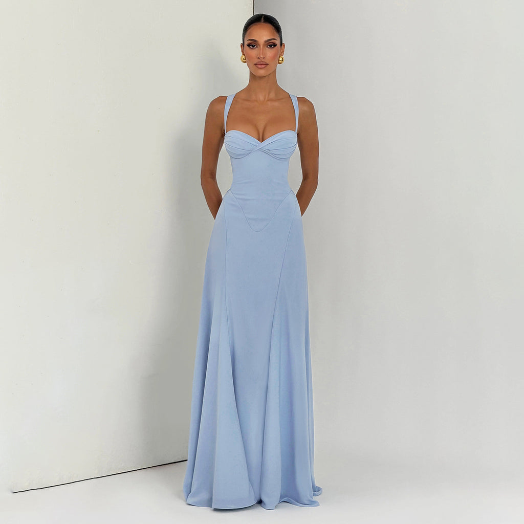 The Soleil Cross-Back Fitted Dress