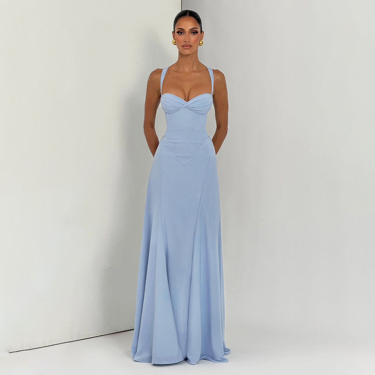 The Soleil Cross-Back Fitted Dress