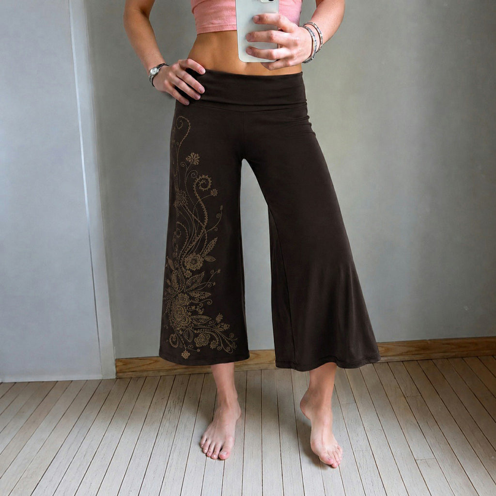 The Amara Floral-Print Cropped Wide-Leg Trousers