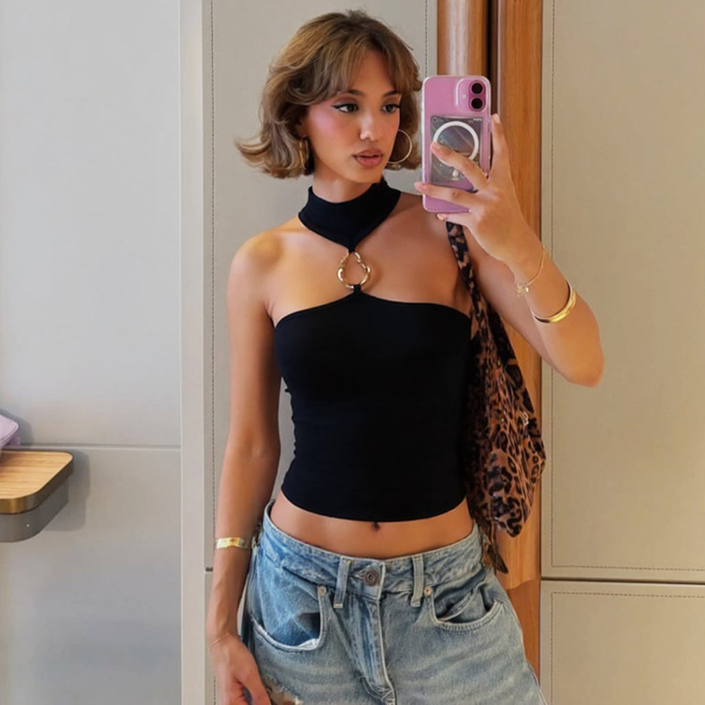 The Maya Cropped Halter Tank