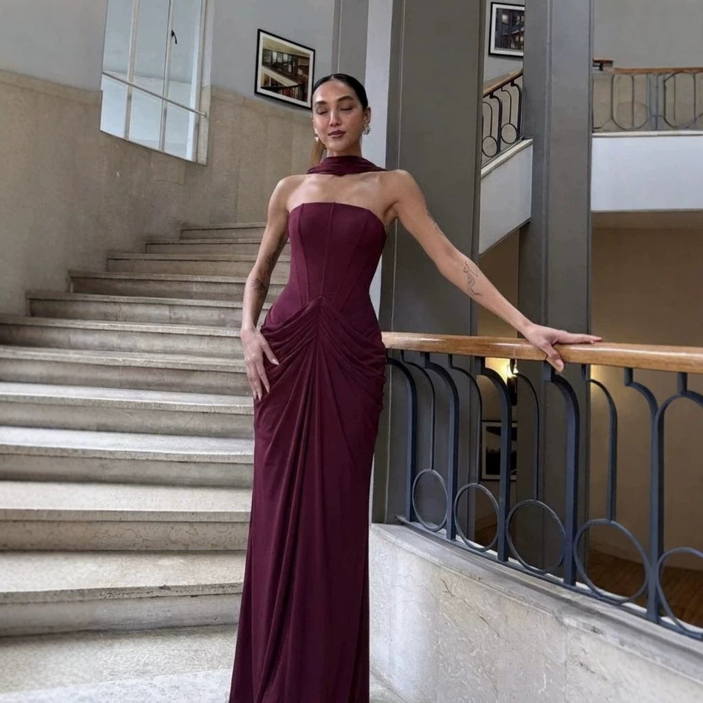 The Aurelia Ruched Strapless Corset Evening Gown