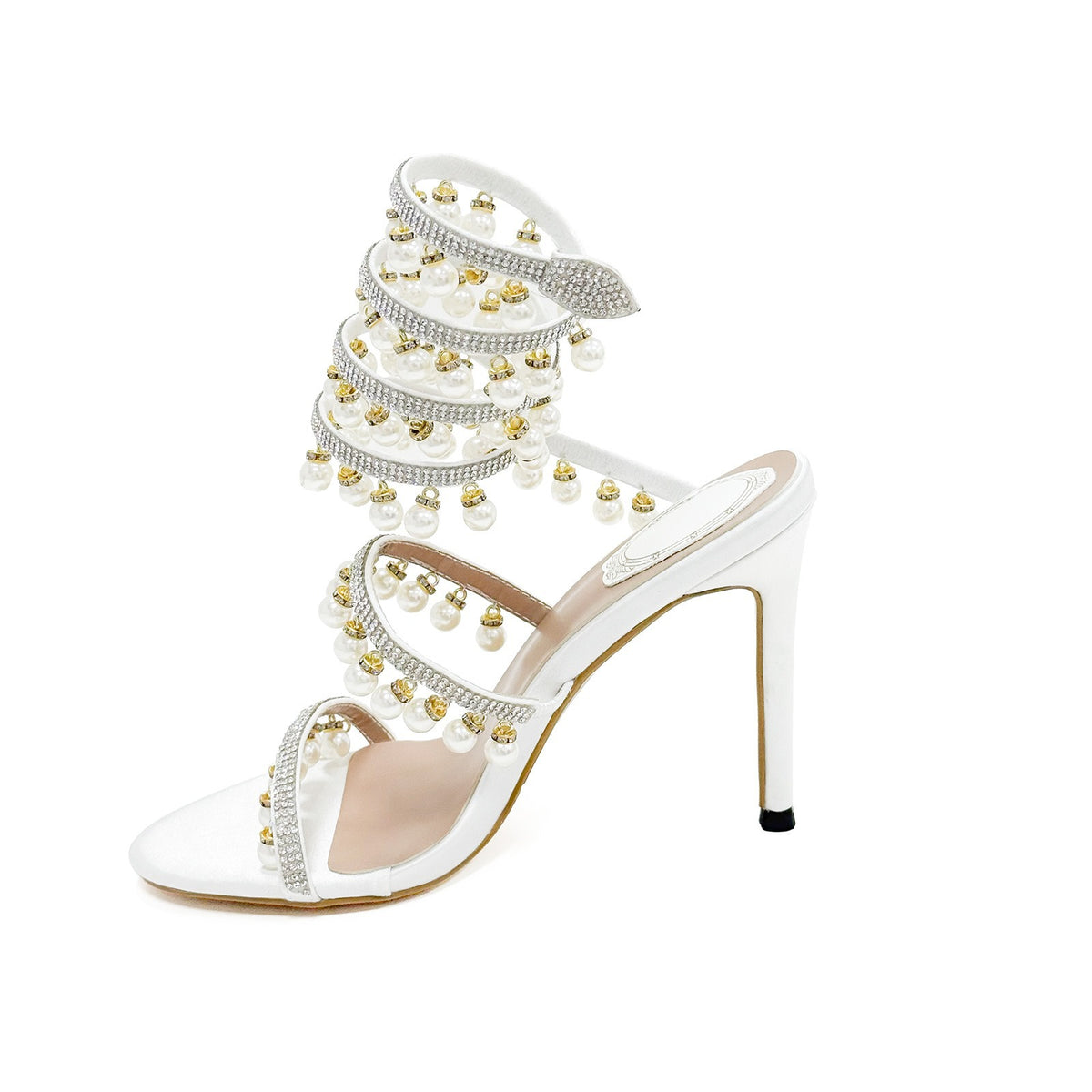 The Ophelia Rhinestone & Pearl Stiletto Sandals