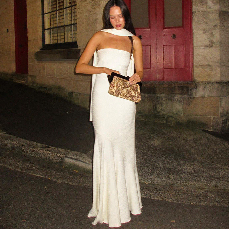 The Sienna Strapless Fishtail Bodycon Dress