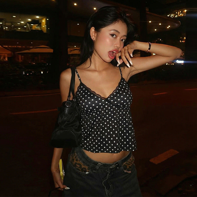 The Celeste Printed Lace-Strap Top