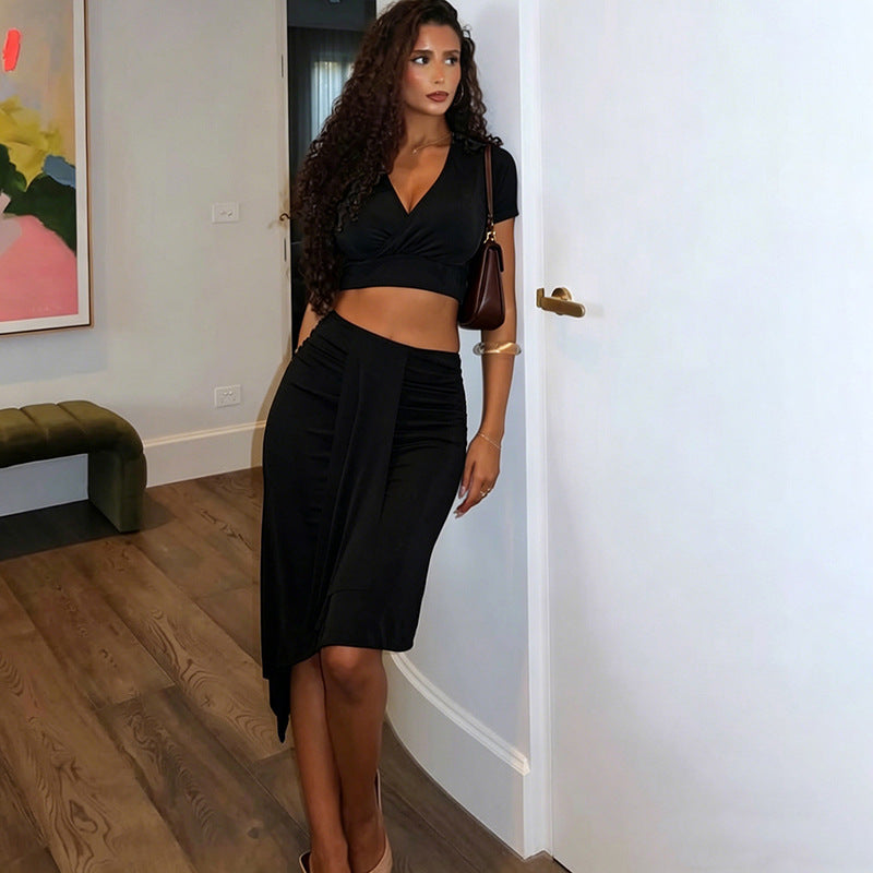 The Ariella V-Neck Top & Skirt Set