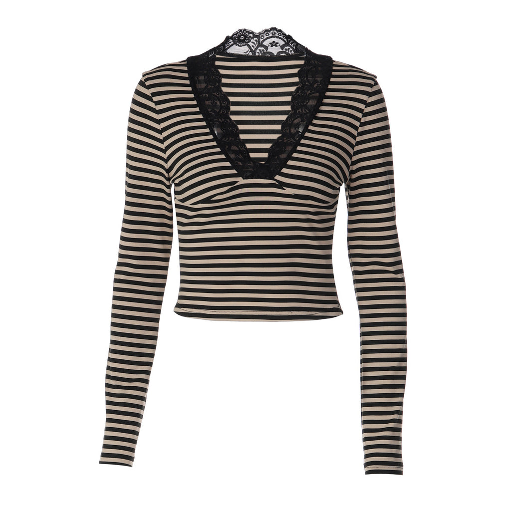 The Esme Lace V-Neck Fitted Top
