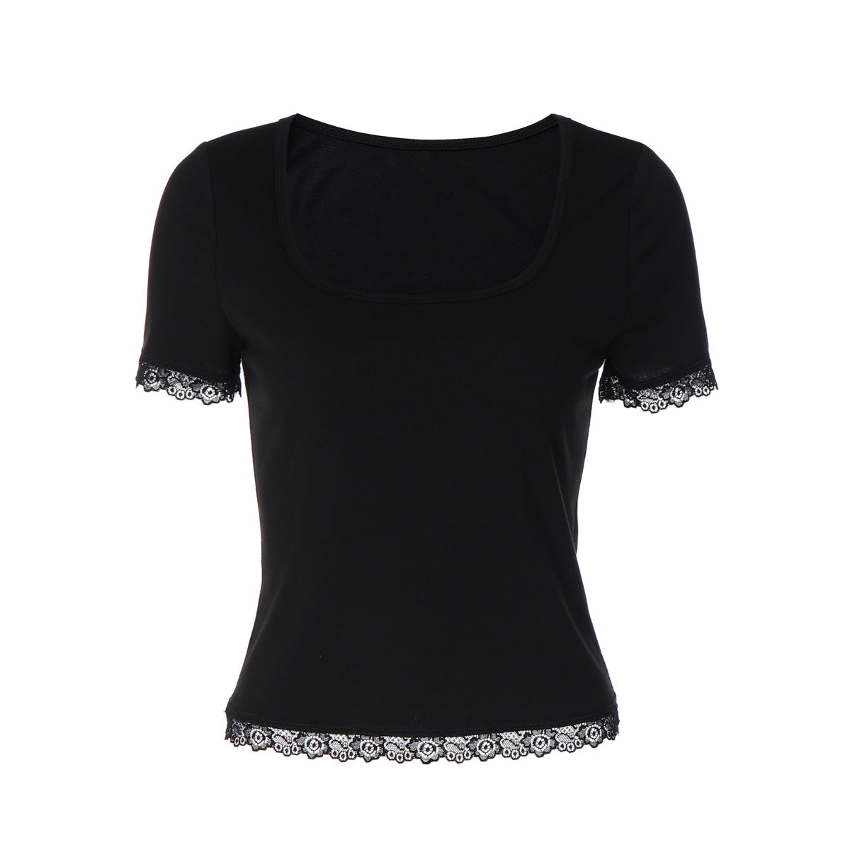 The Liora Lace-Trim U-Neck Tee